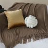SOGA Coffee Acrylic Knitted Throw Blanket – Soft and Cozy Decorative Blanket for Bed, Sofa, Living Room, or Couch, Warm and Stylish Home Décor Accent