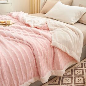 SOGA Pink Fleece Throw Blanket – Soft and Cozy Sofa and Bed Comforter, Warm Decorative Blanket for Living Room, Bedroom, Couch, or Nap Use