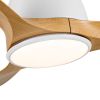 52 in. Integrated LED Farmhouse Indoor/Outdoor White Smart Ceiling Fan with Remote Control