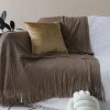 SOGA Coffee Acrylic Knitted Throw Blanket – Soft and Cozy Decorative Blanket for Bed, Sofa, Living Room, or Couch, Warm and Stylish Home Décor Accent