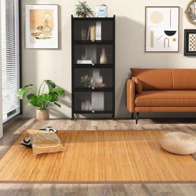 5 x 8 Feet Bamboo Floor Mat with Anti-Slip Backing for Living Room Bedroom