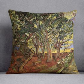 The Garden of Saint-Paul Hospital 4 by Van Gogh Cushion (Insert: Without Insert, size: 14" X 14")